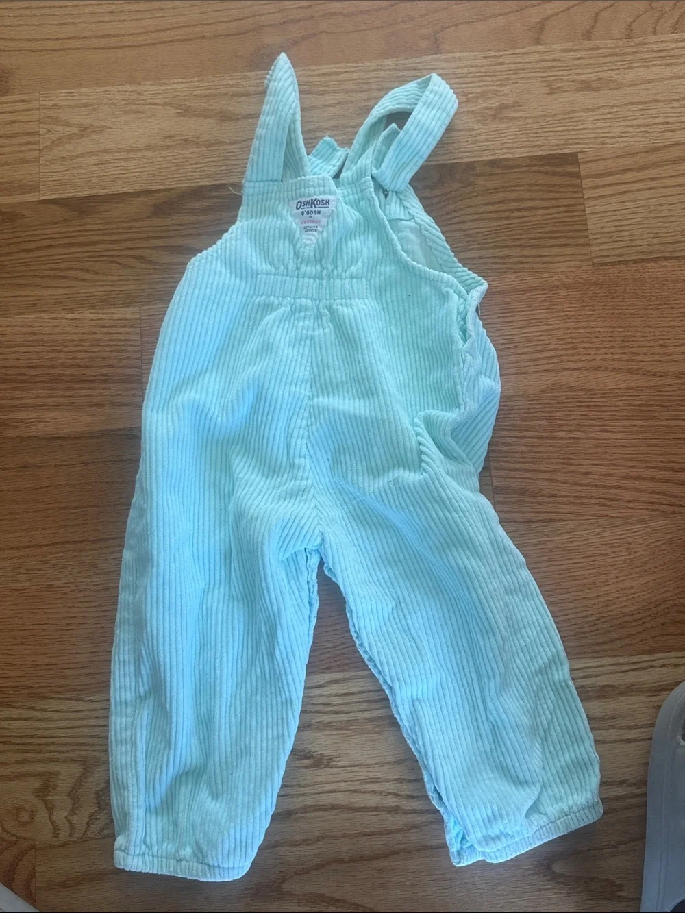 Vintage OshKosh B'gosh Mint Green Corduroy Overalls size 24 months